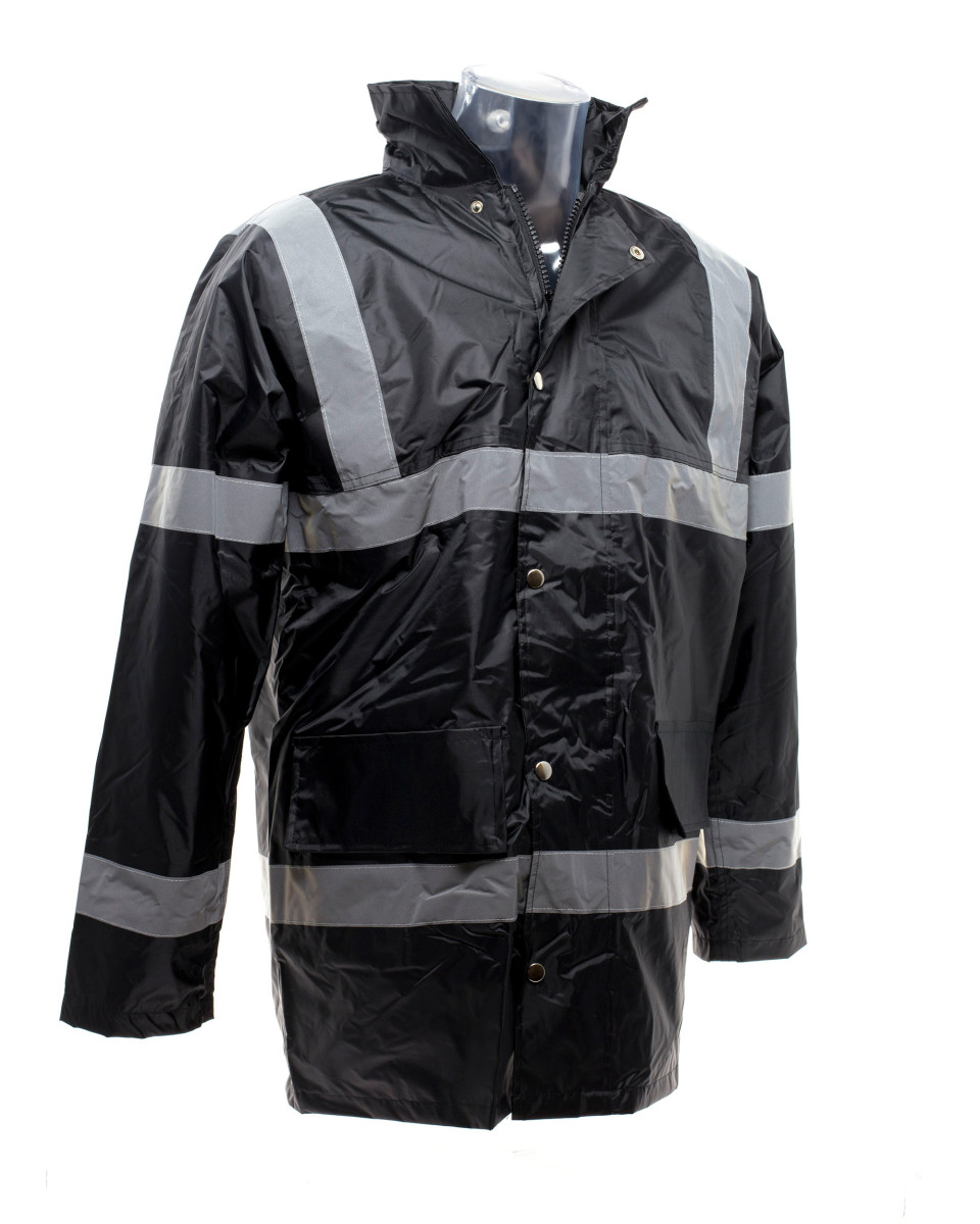Security Uniform Waterproof/Quilted Jacket Black & Navy Simply Hi Vis