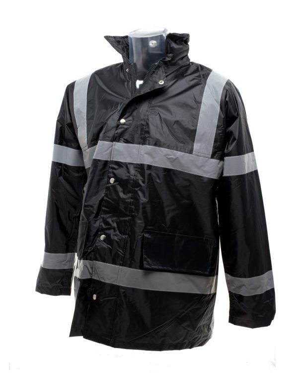 Security Uniform Waterproof/Quilted Jacket Black & Navy Simply Hi Vis