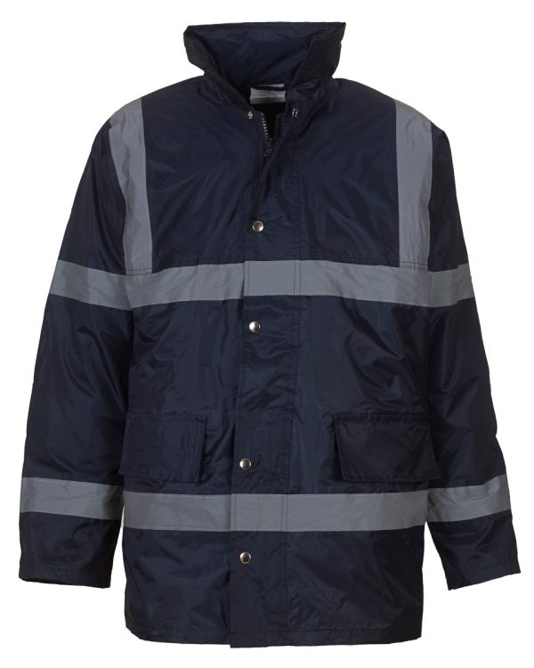 Security Uniform Waterproof/Quilted Jacket Black & Navy Simply Hi Vis