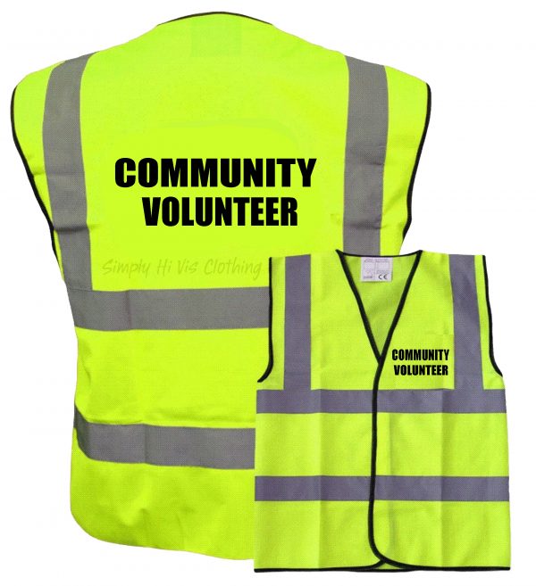 COMMUNITY VOLUNTEER yellow hi vi vest