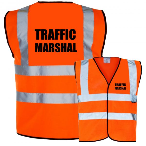 Pre printed traffic marshal orange