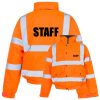 Staff Printed Hi Vis bomber jacket orange