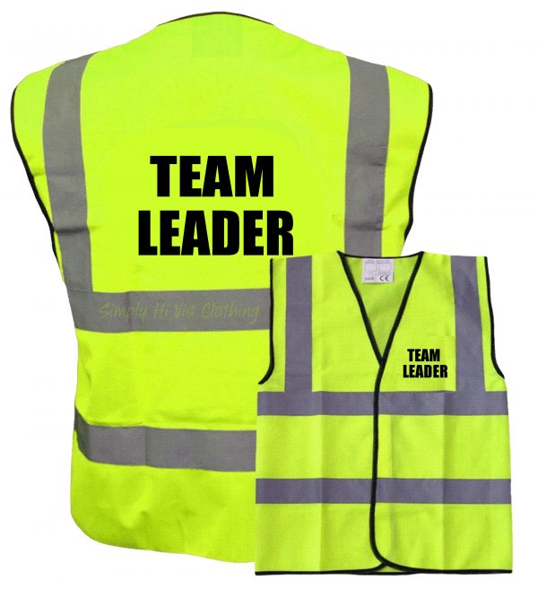 TEAM LEADER yellow hi vi vest