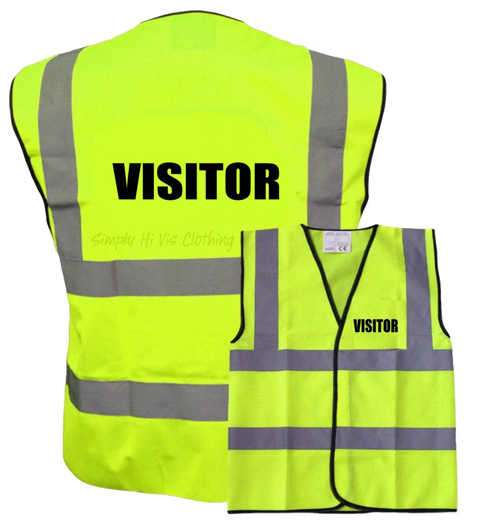 Visitor Pre Printed Hi Vis Safety Vest / Waistcoat EN ISO 20471-Yellow ...