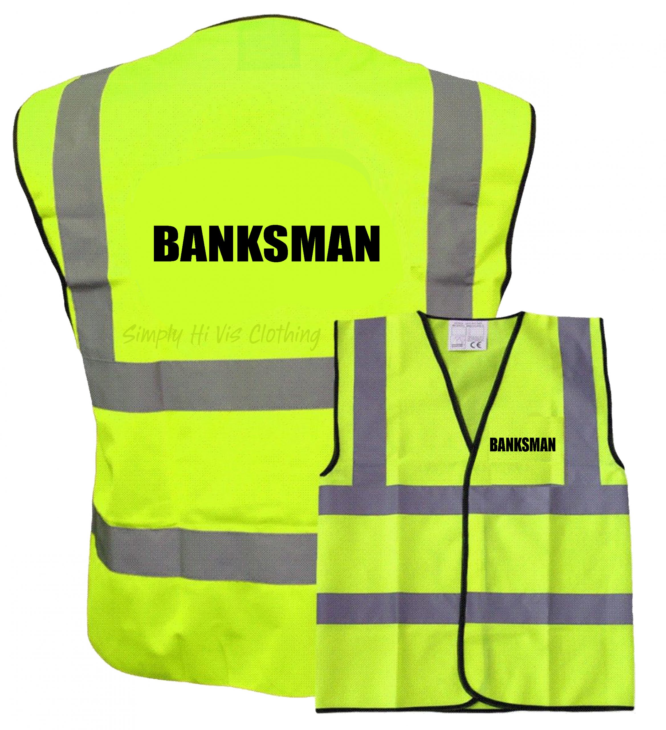 Banksman Pre Printed Hi Vis Safety Vest / Waistcoat EN ISO 20471 ...
