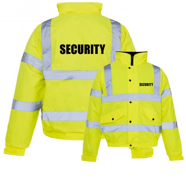 Security Hi Vis Bomber jacket yellow