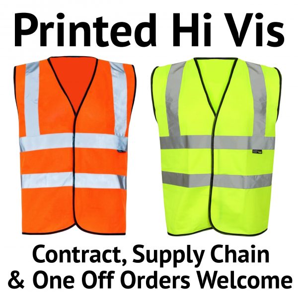 Printed Hi Vis Waistcoat, Tabard, Safety Vest Orange & Yellow Custom