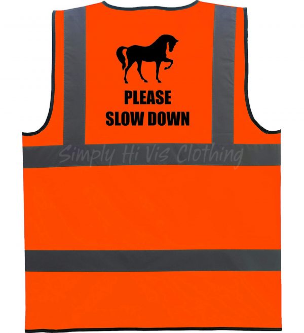 SuperSouch 'Please Pass Wide & Slow' Horse Riding Hi-Vis Safety Vest - Reflective, S To 4XL