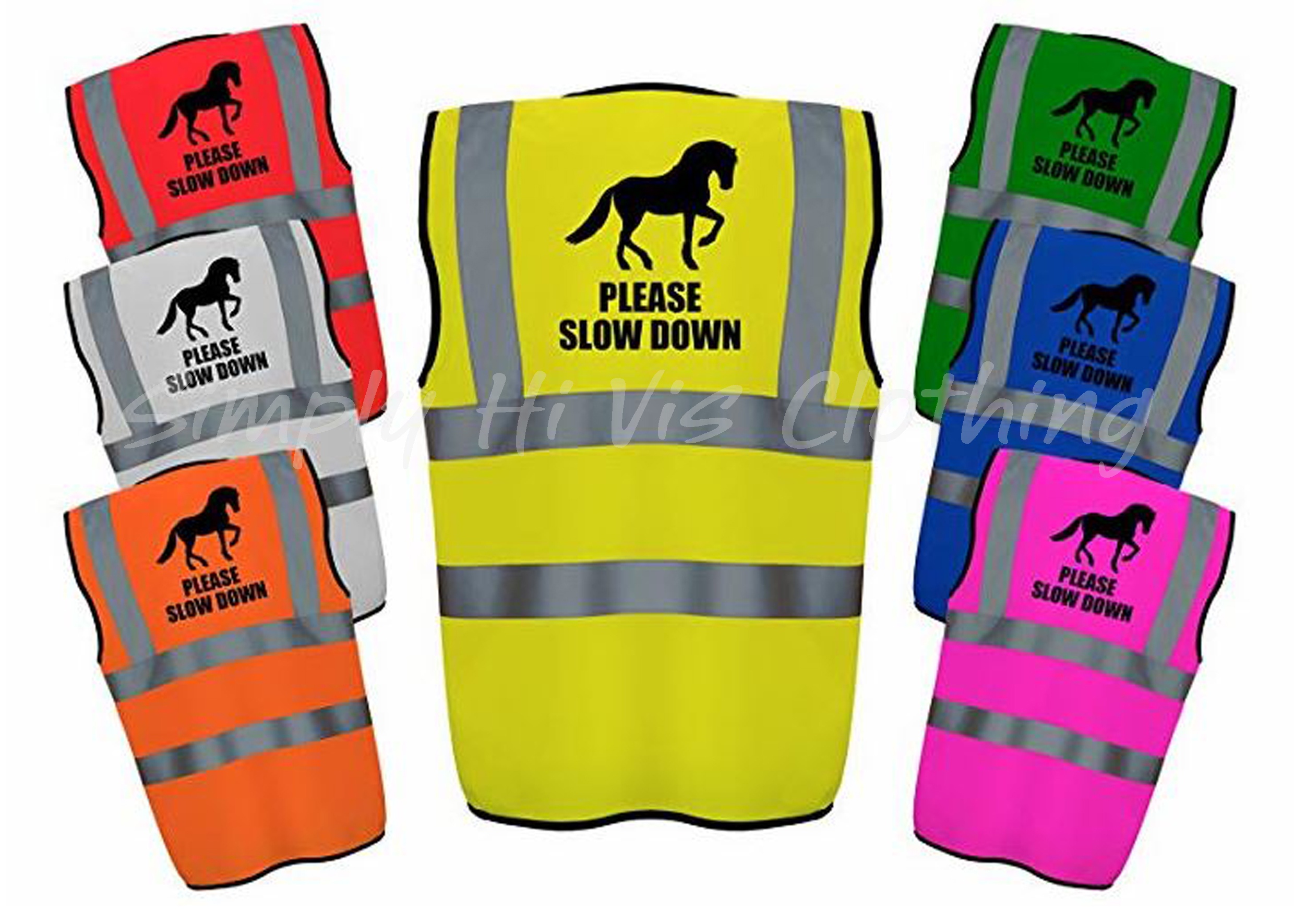 Please Slow Down Hi Vis Vest Reflective Hi Viz Equine Safety