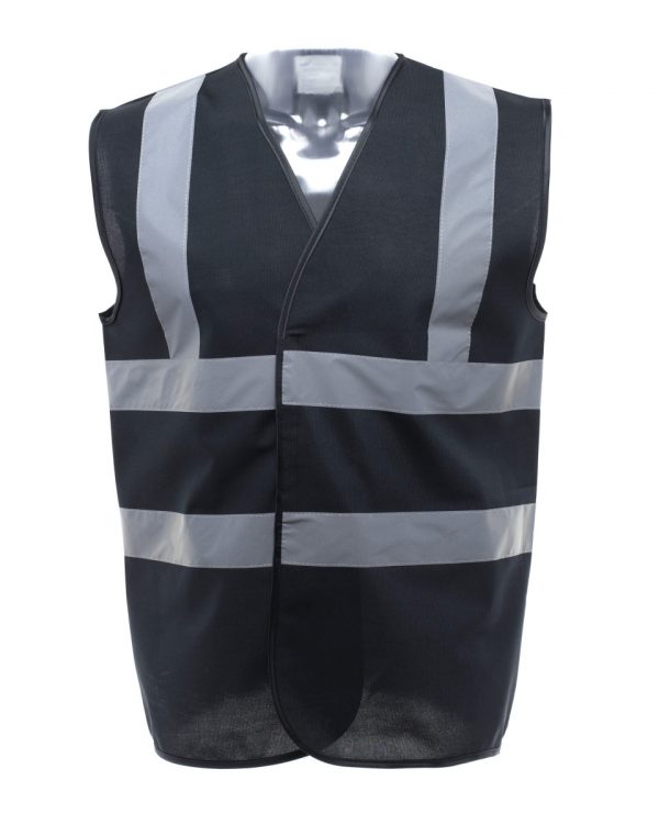 Yoko Hi Vis Black Vests Adult Hi Visibility Viz Reflective Waistcoat S to 5XL 