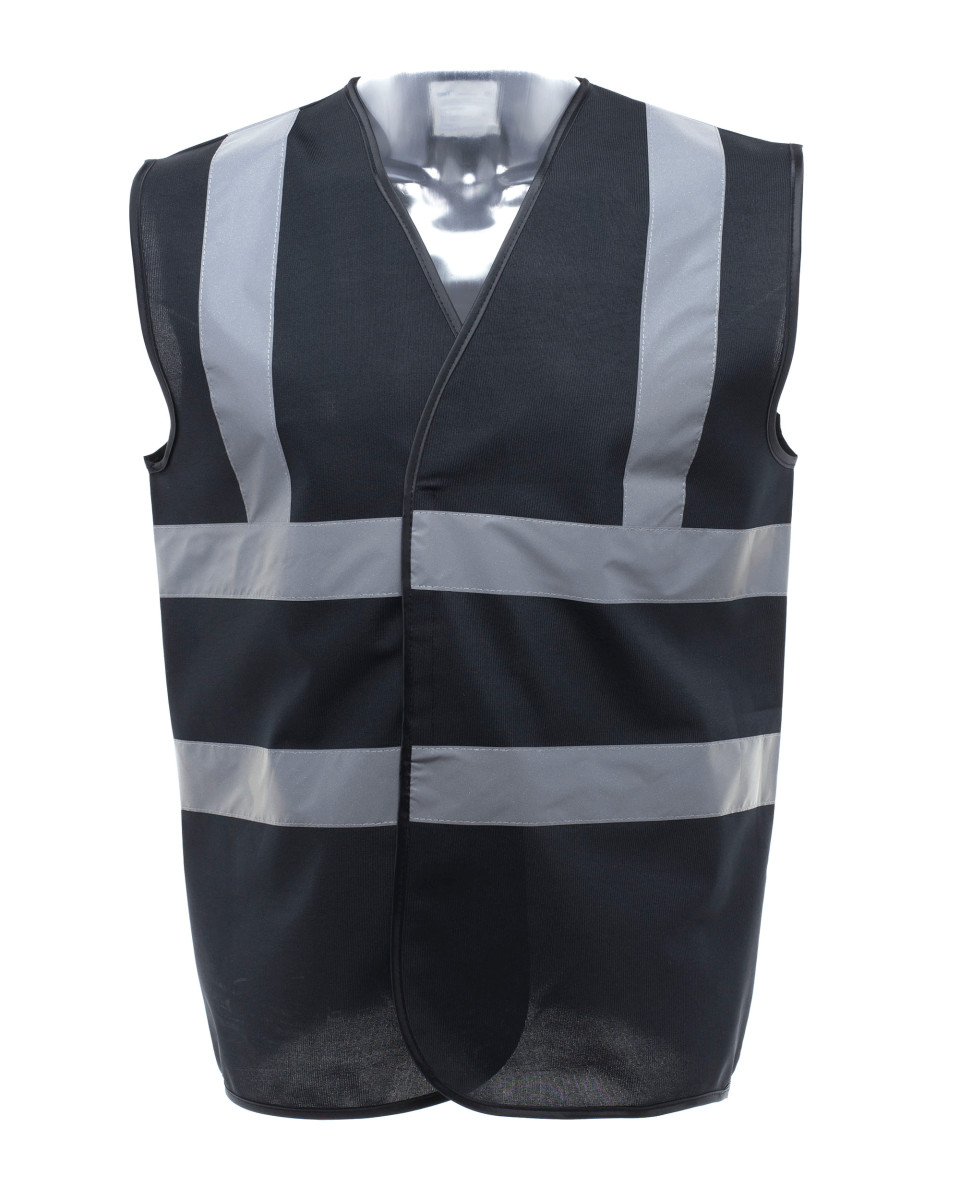 Yoko Black Hi Vis Coloured Waistcoats Safety Vest Add Custom Print Logo ...