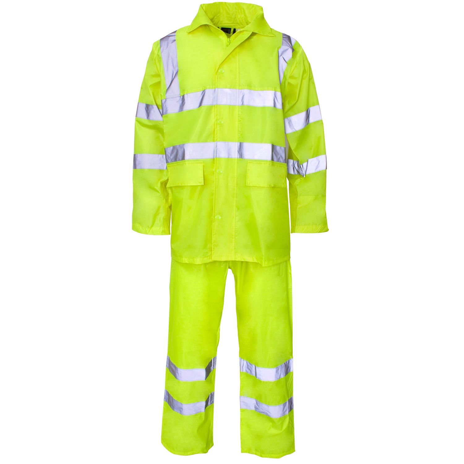 Hi Vis PVC Polyester Rainwear Water Proof Rain Two Piece Suit Simply Hi Vis Clothing UK