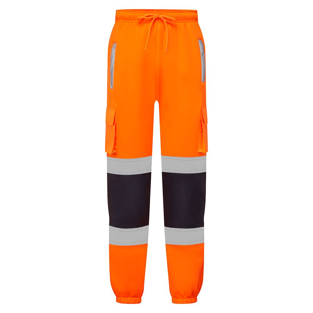 j9082_hi_vis_2_tone_jogging_bottoms_orange-navy_front