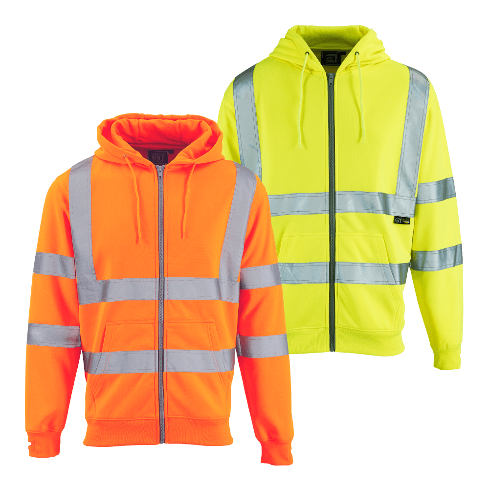 Hi Vis Zipped Hoodie Orange / Yellow Simply Hi Vis Clothing UK