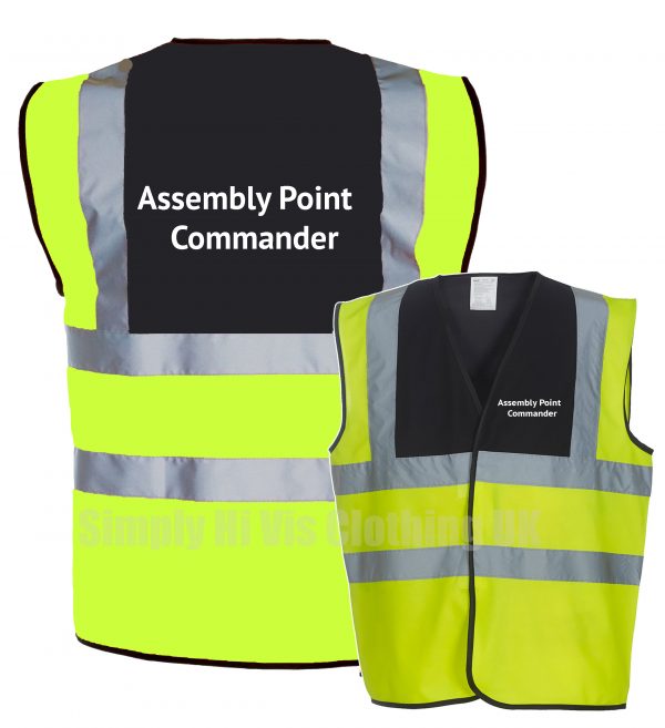 Assembly Point yellow black hi vis