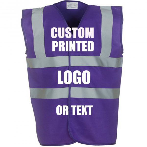 Purple Hi Vis Coloured Multi Pocket Executive Waistcoats / Safety Vest ...