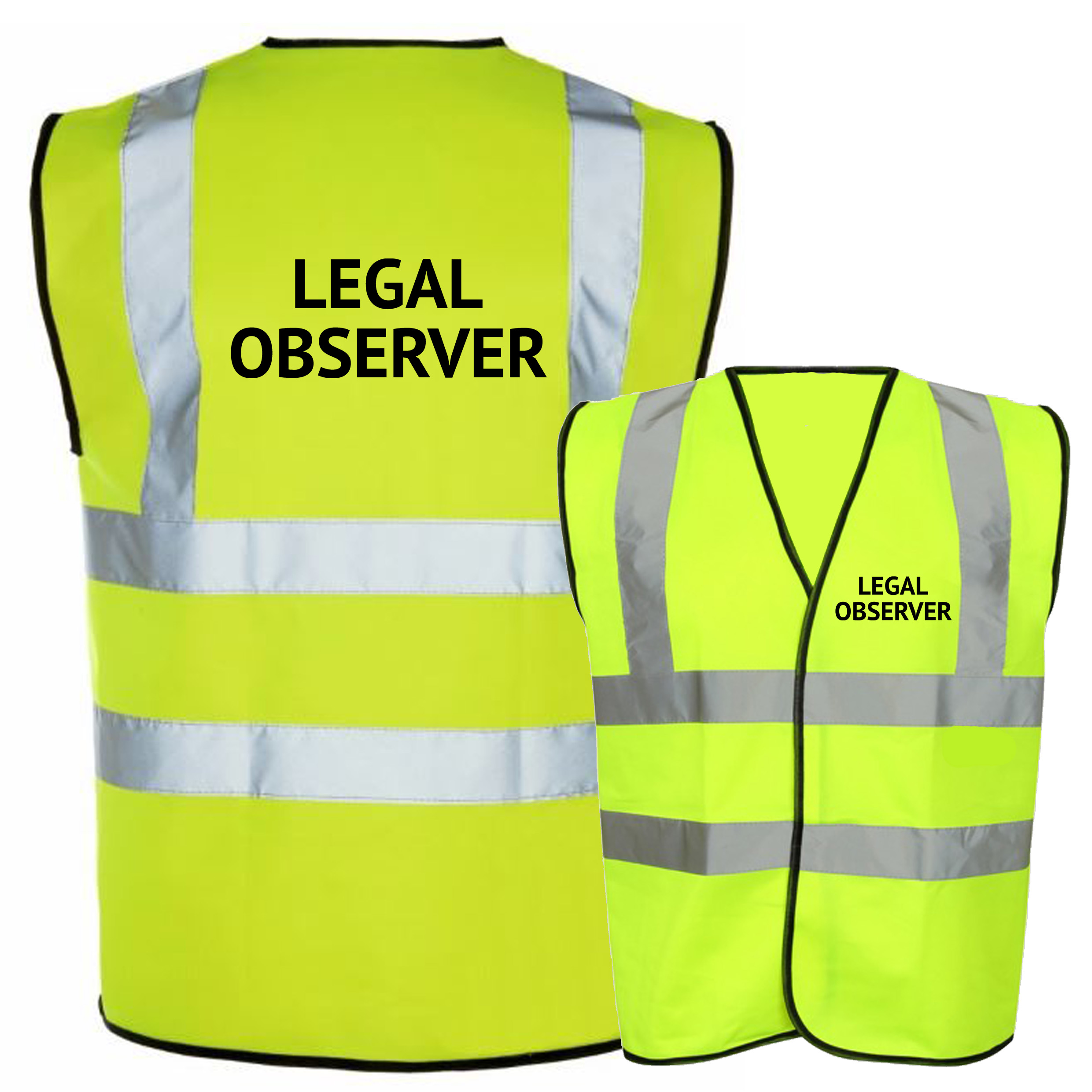 Legal Observer Printed Hi Vis Safety Vest / Hi Viz Waistcoat EN ISO