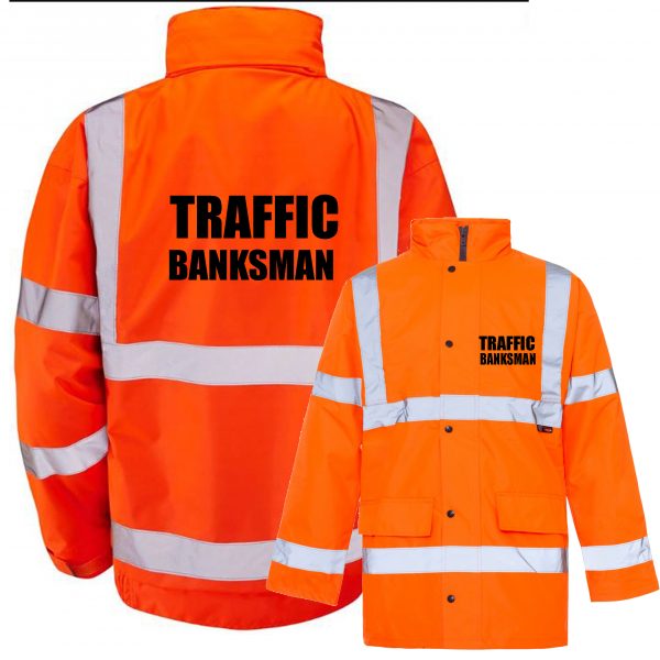 Traffic Banksman Jacket Hi Vis Orange