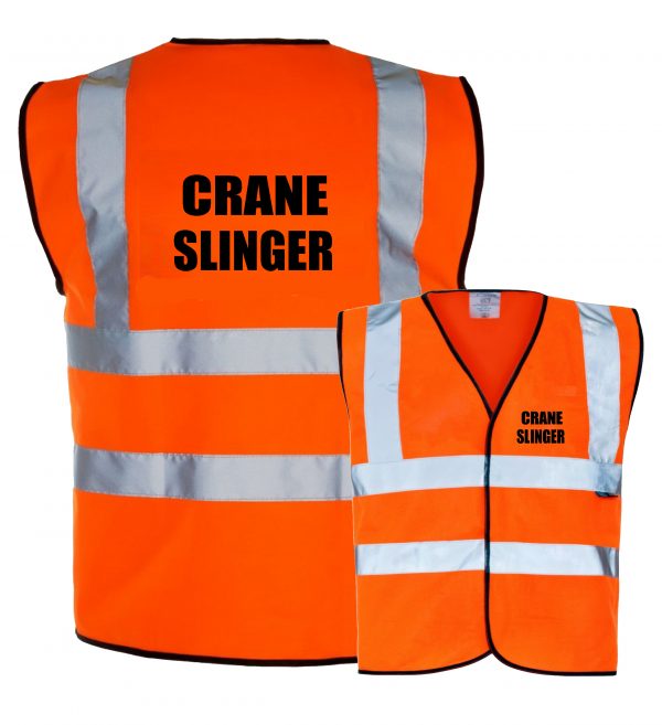 orange hi vi vest crane slinger
