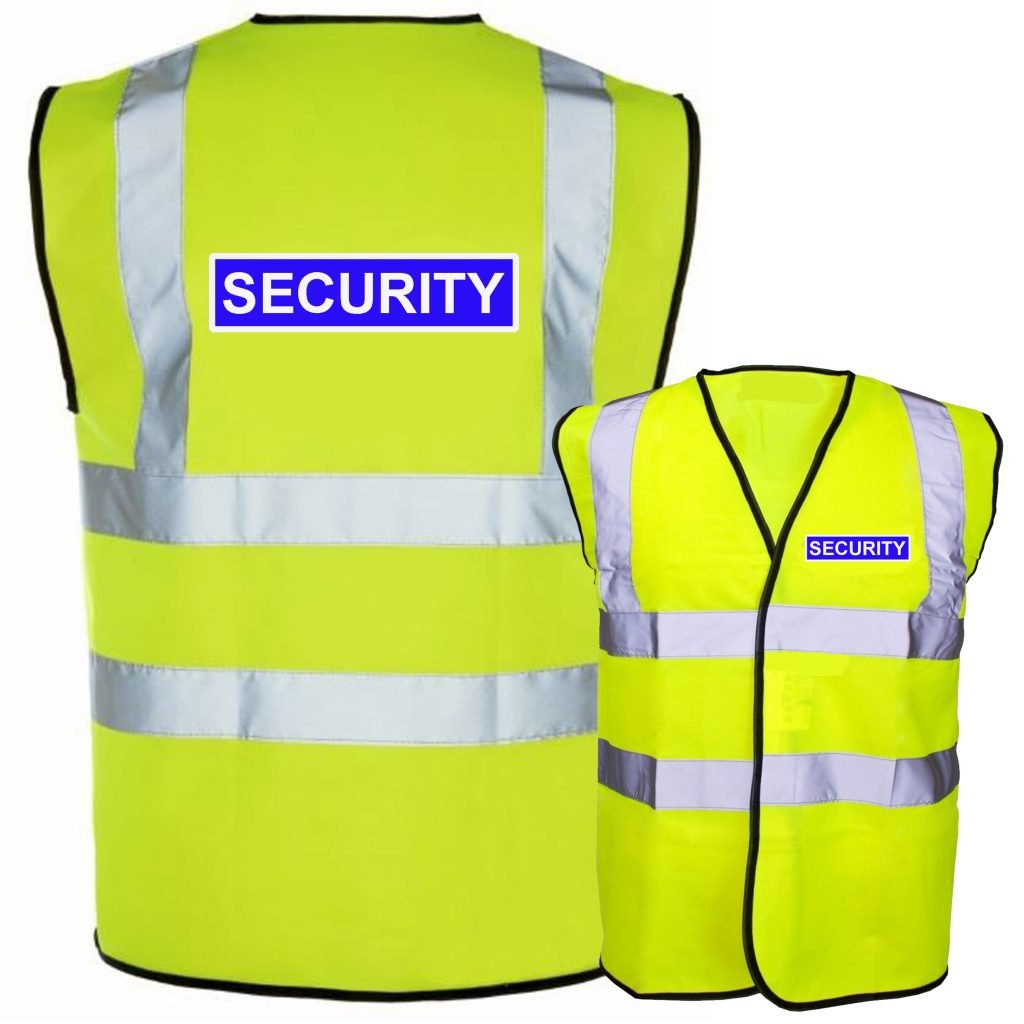 Security Pre Printed Non Reflective Badge Hi Vis Safety Vest