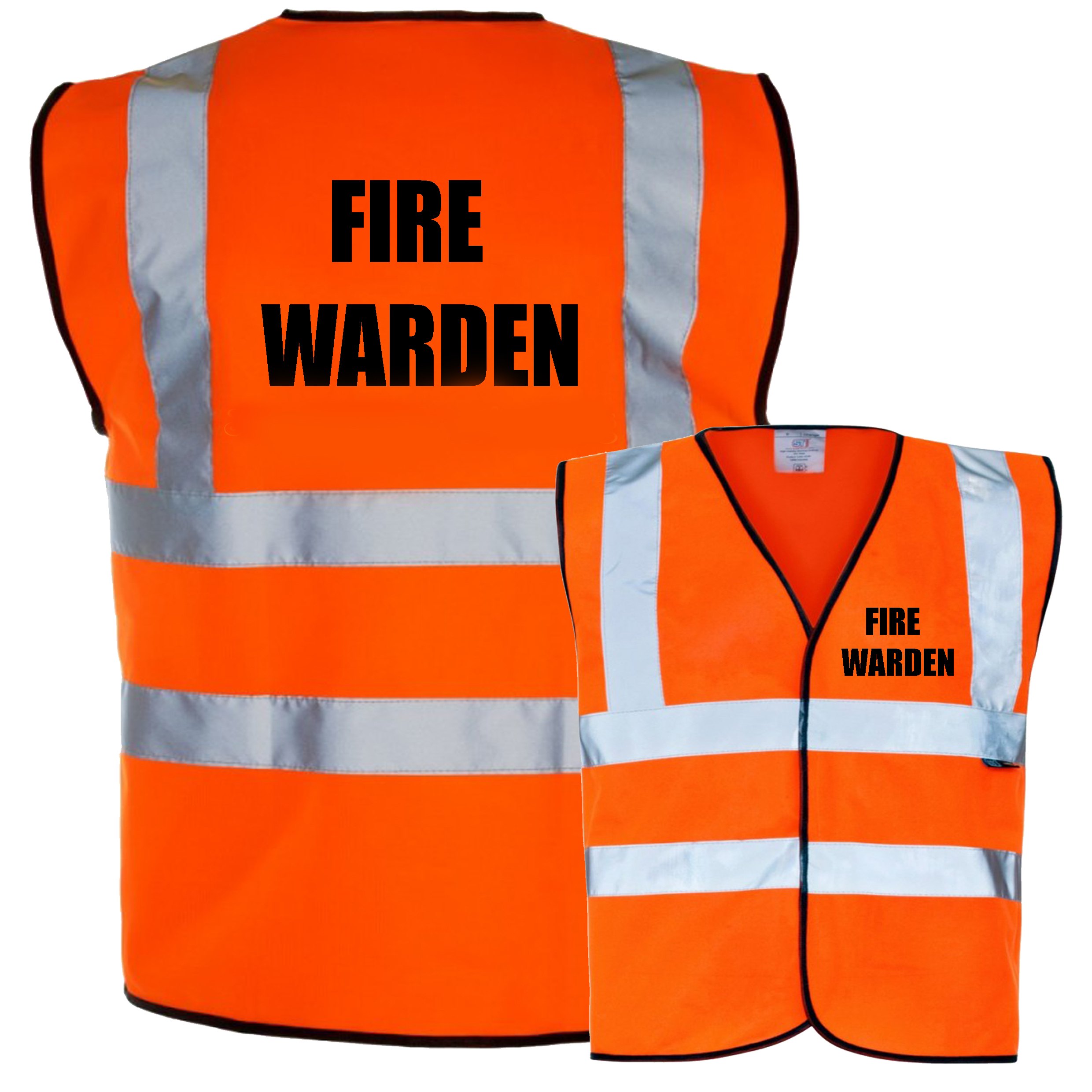 Fire Warden Pre Printed Hi Vis Safety Vest Waistcoat En Iso 20471 Simply Hi Vis Clothing Uk