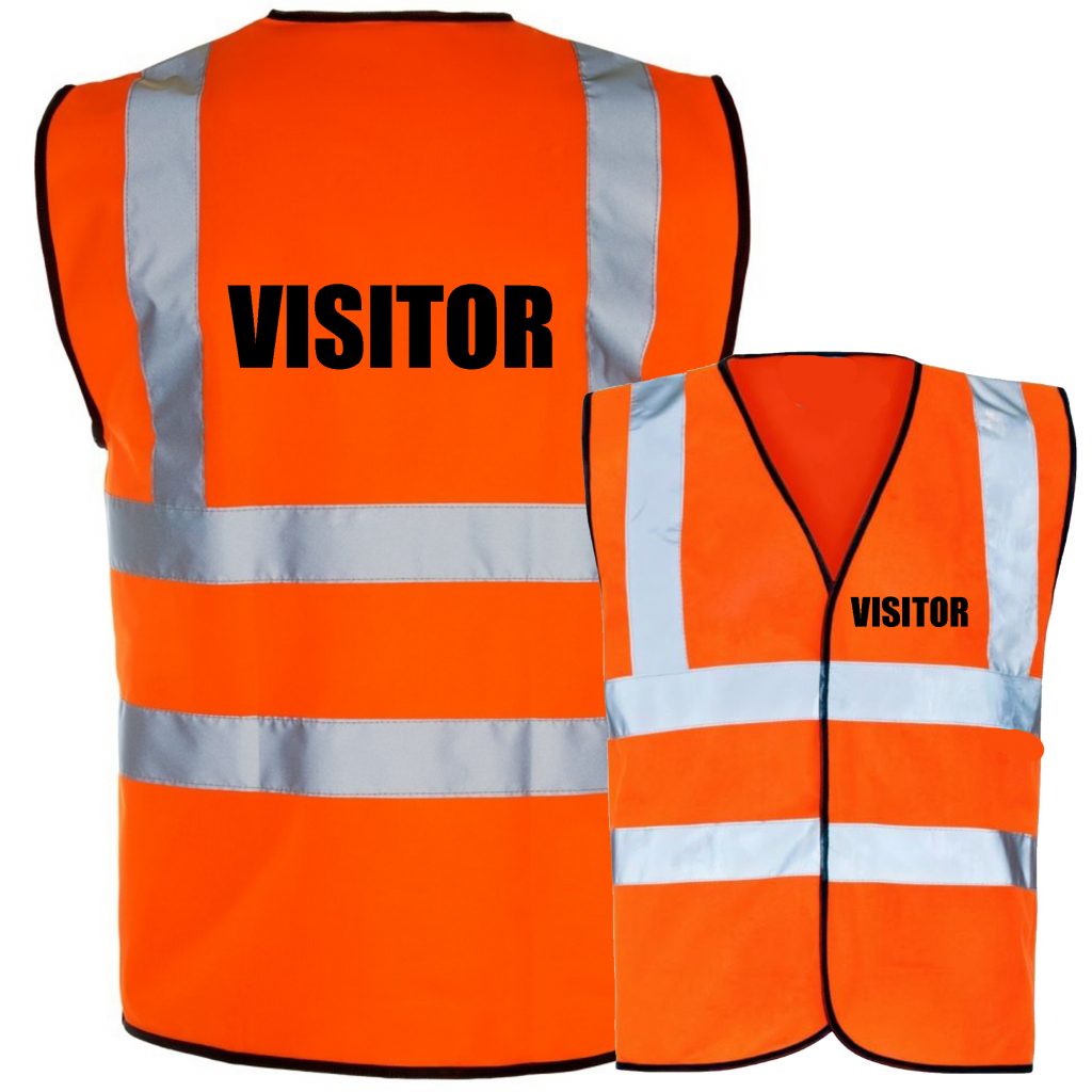 Visitor Pre Printed Hi Vis Safety Vest / Waistcoat EN ISO 20471 ...