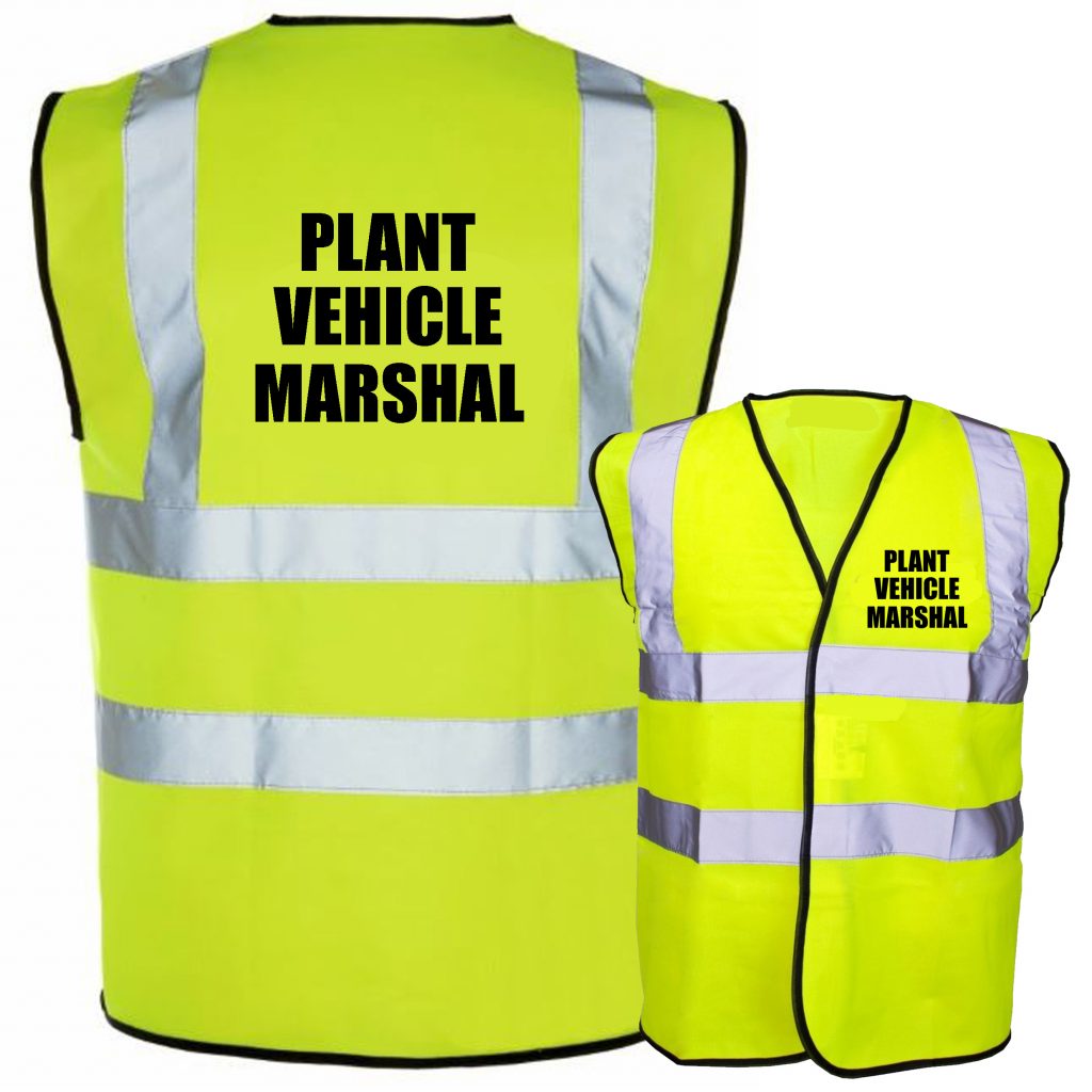 Plant Vehicle Marshal Pre Printed Hi Vis Safety Vest / Hi Viz Waistcoat