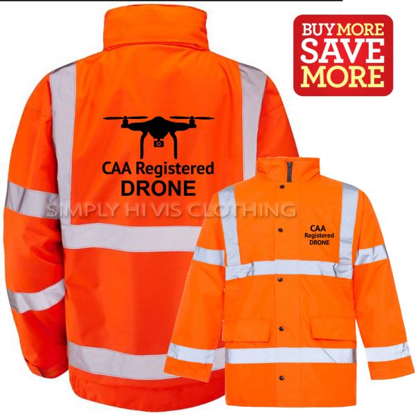 Drone Hi Vis Coat Orange caa