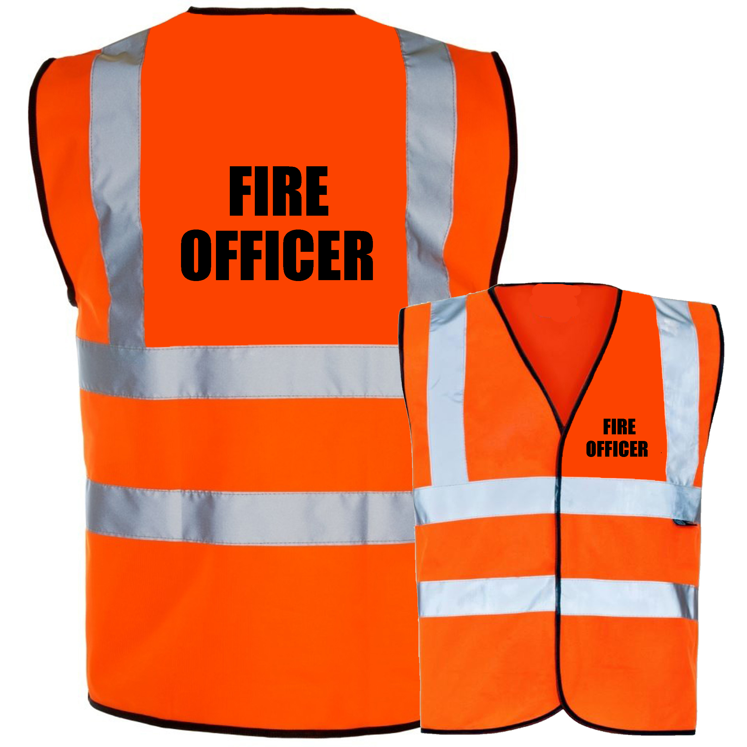 Fire Officer Pre Printed Hi Vis Safety Vest / Waistcoat EN ISO 20471