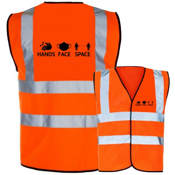 hands face space hi vis vest orange