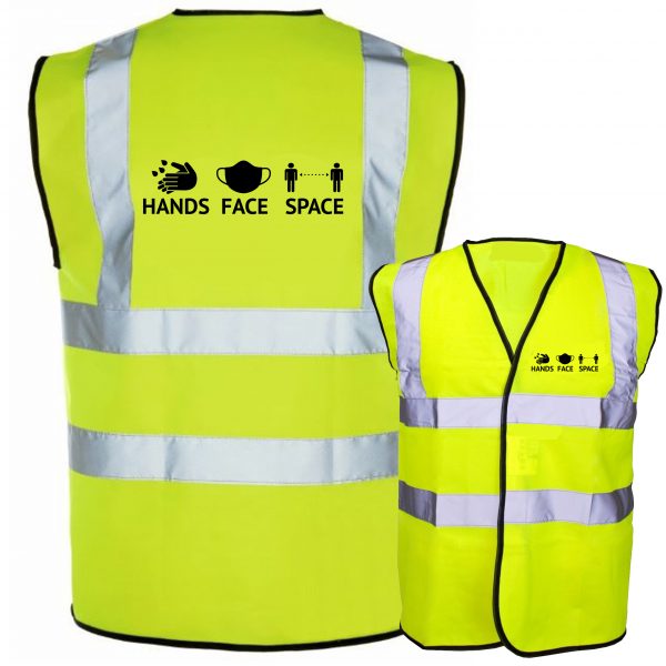 hands face space hi vis vest yellow