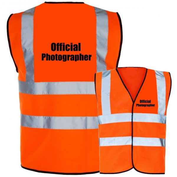 Official Photographer Hi Vis Orange Vest