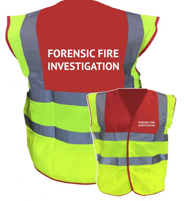 Red Yellow FORENSIC FIRE INVESTIGATION hi vis