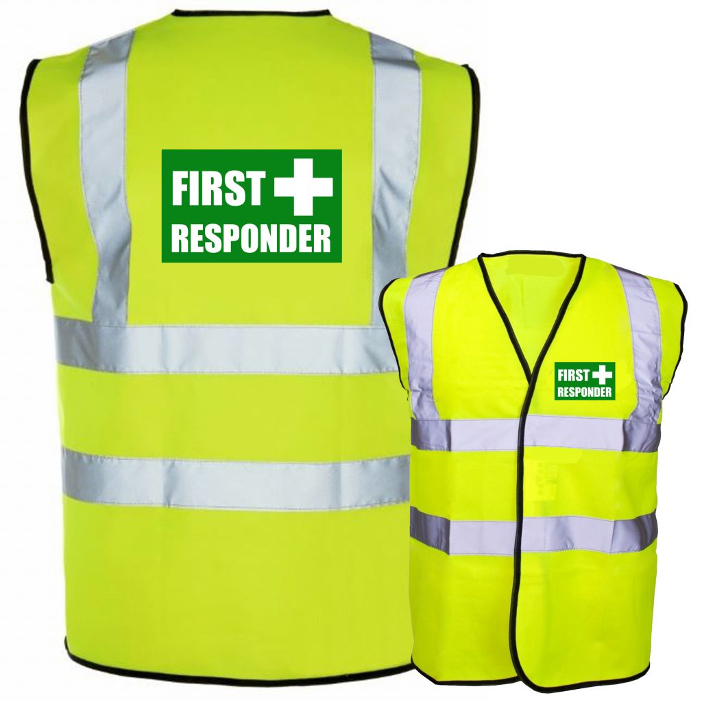First Responder Boxed Pre Printed Hi Vis Safety Vest / Waistcoat EN ISO ...