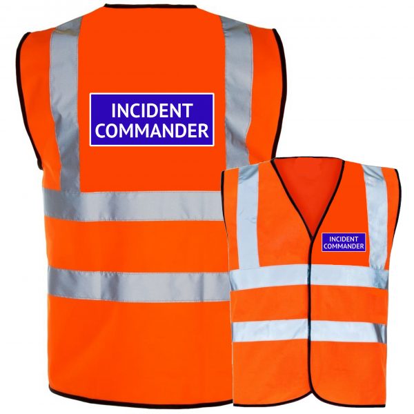 Orange Hi Vis blue logo Incident commander