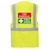 Fire Marshal & First Aider Combined Hi Vis Safety Vest / Waistcoat EN ISO 20471