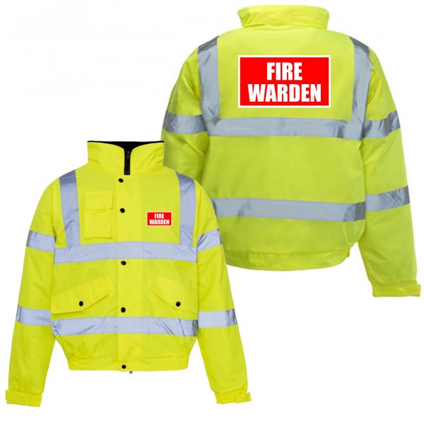 Fire Warden Hi Vis Bomber Jacket Yellow