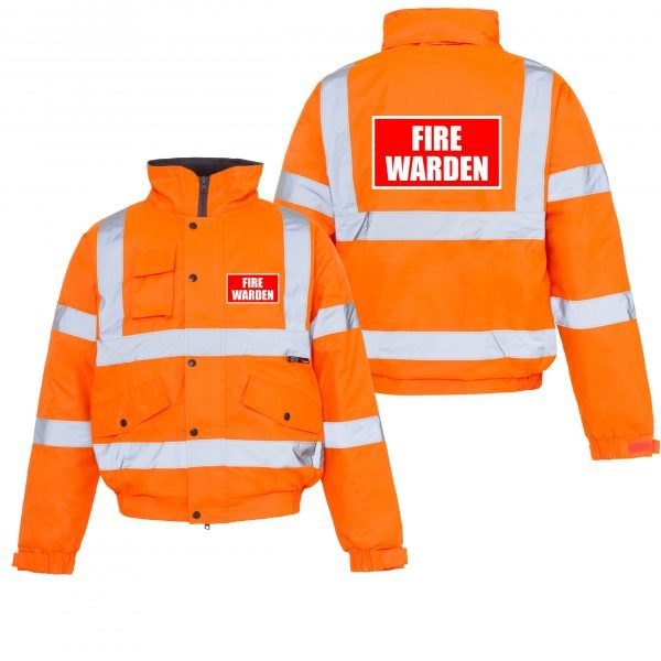Fire Warden Hi Vis Bomber Jacket orange