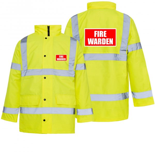 Fire Warden Hi Vis Coat Yellow