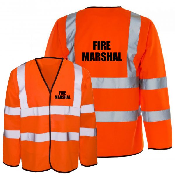 Fire Marshal Long Sleeved Hi Vis Orange