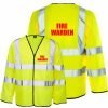 long sleeved yellow hi vis fire warden RED