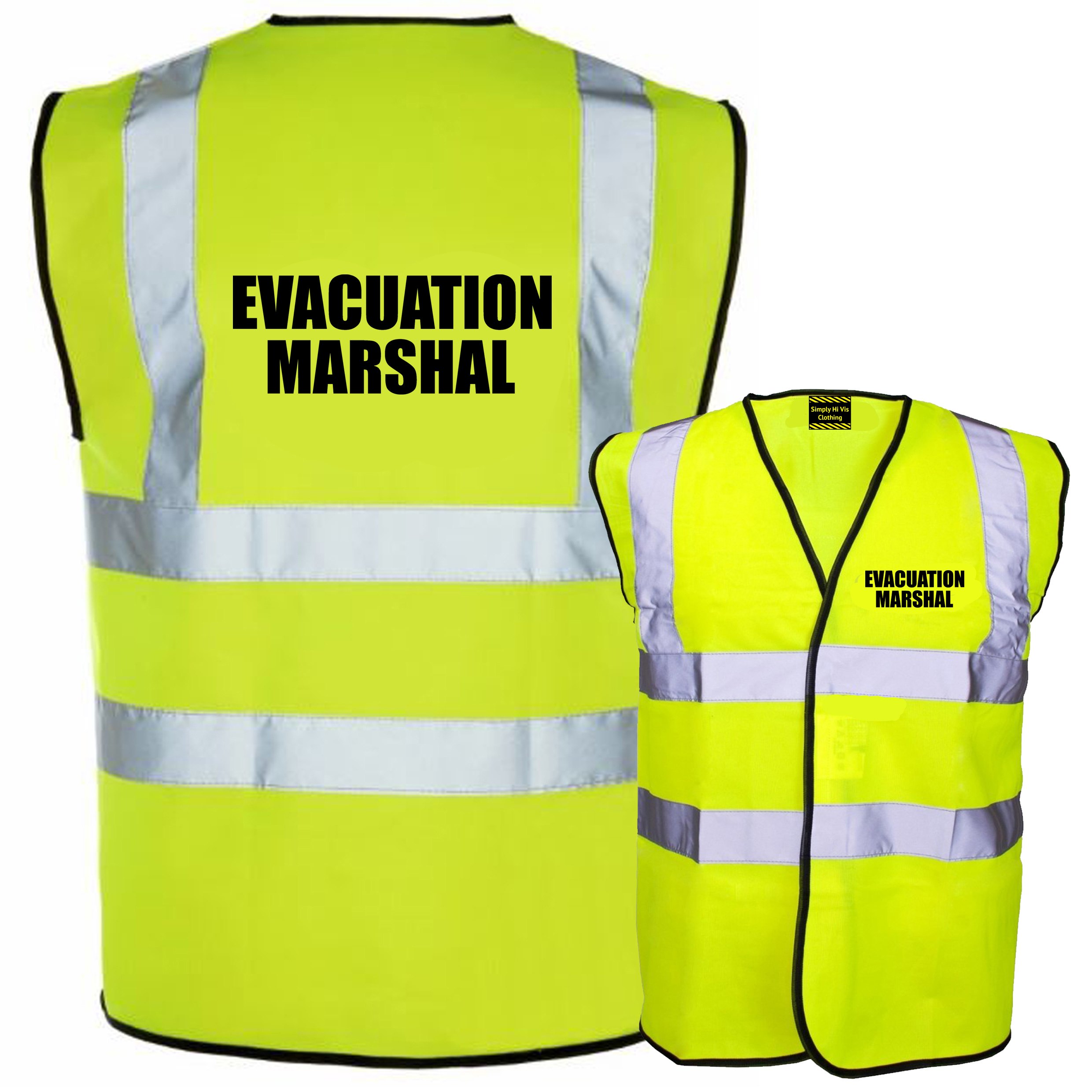 yellow hi vis evacuation marshal