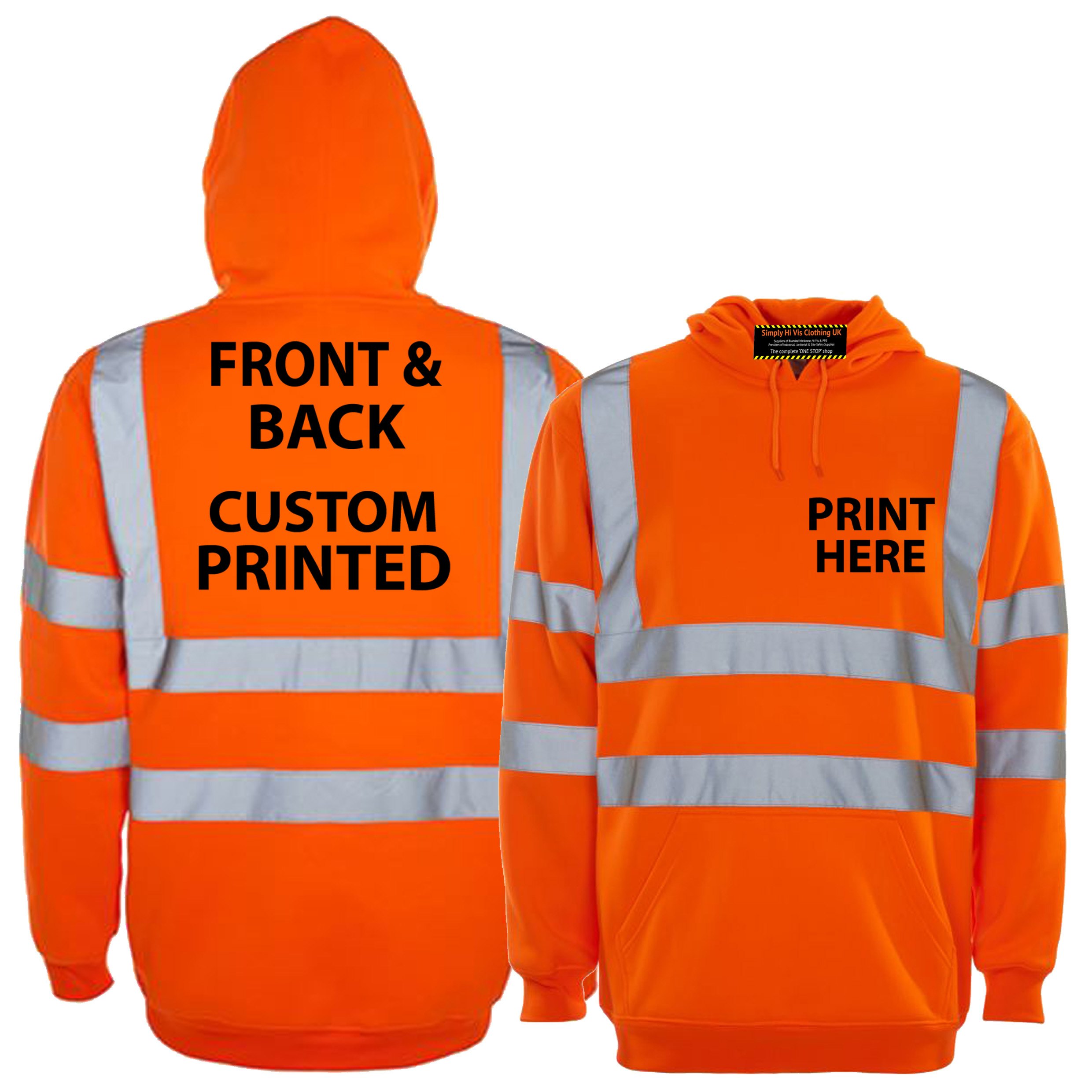 orange hoody cutom printed