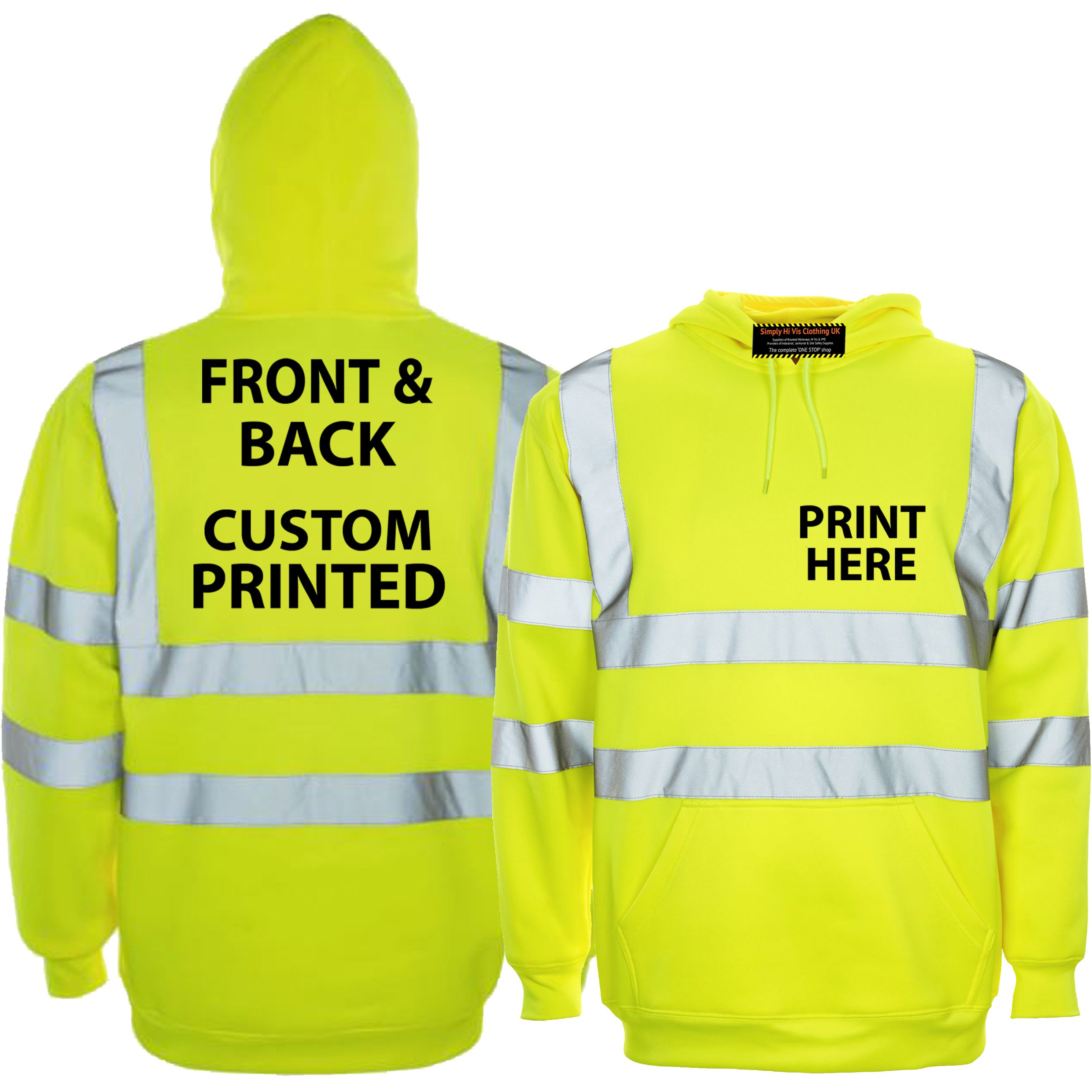 yellow hoody cutom printed