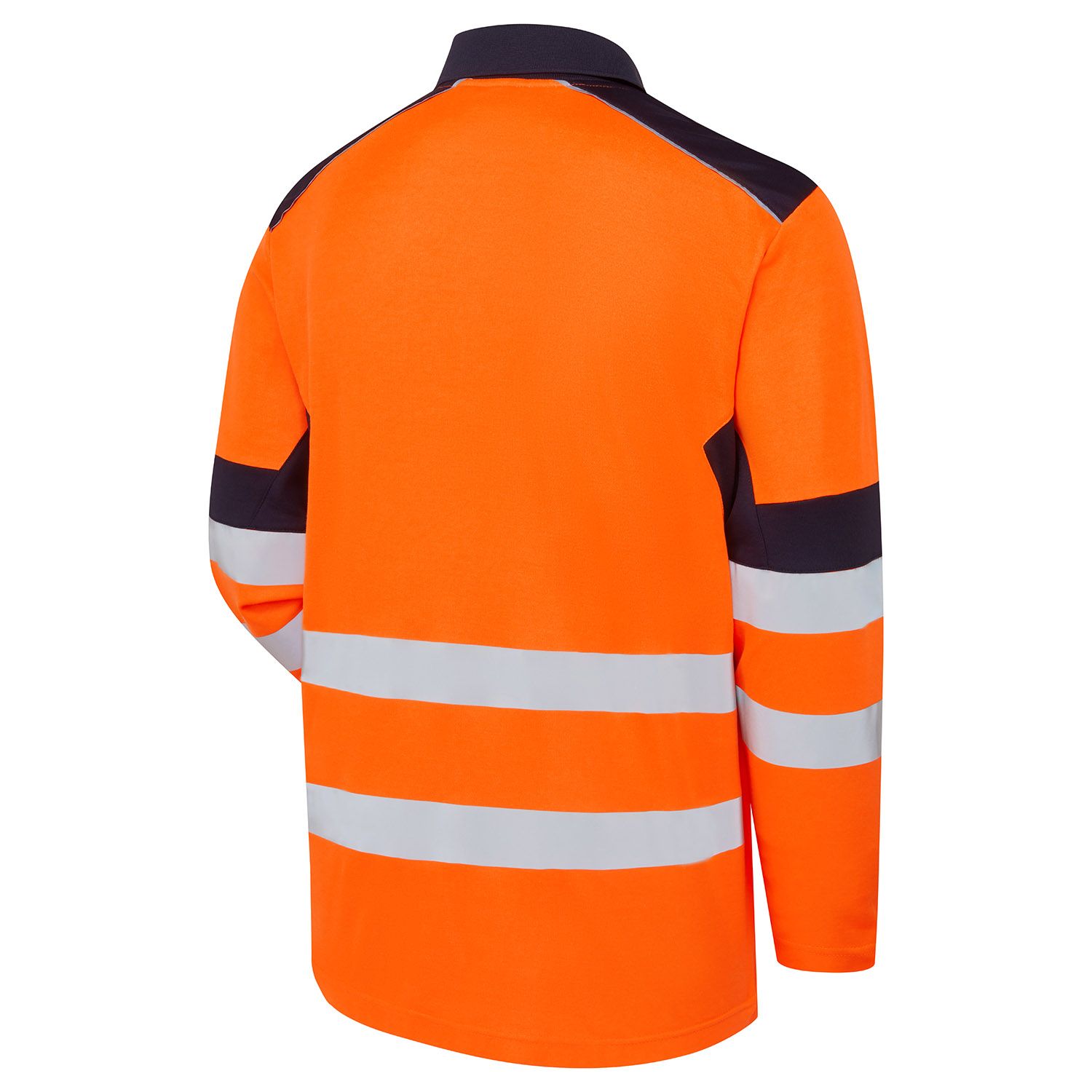 system-hi-vis-eco-orange-cottoncool-long-sleeve-polo-back-right