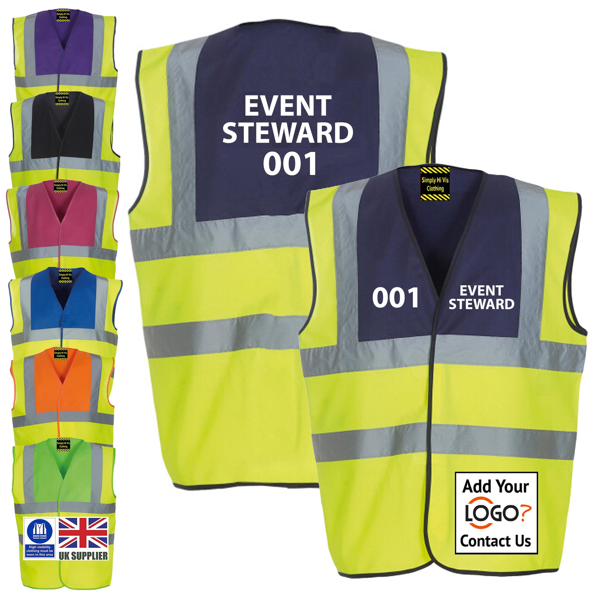 Navy yellow Event Steward numbered