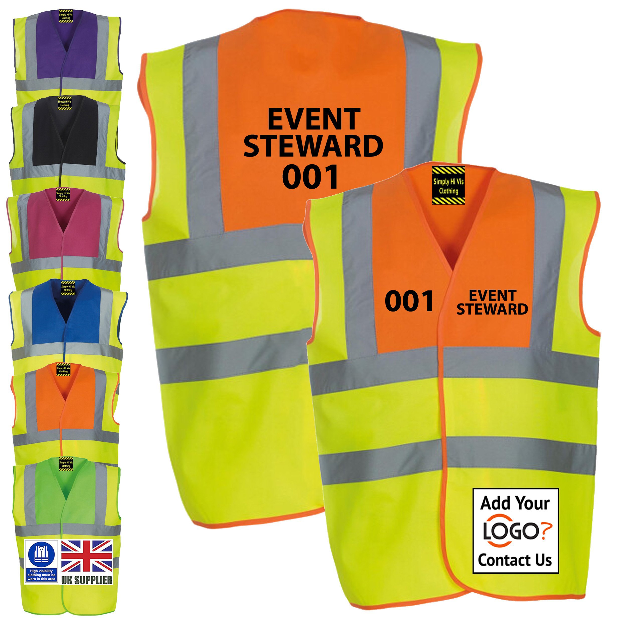 orange yellow Event Steward numbered