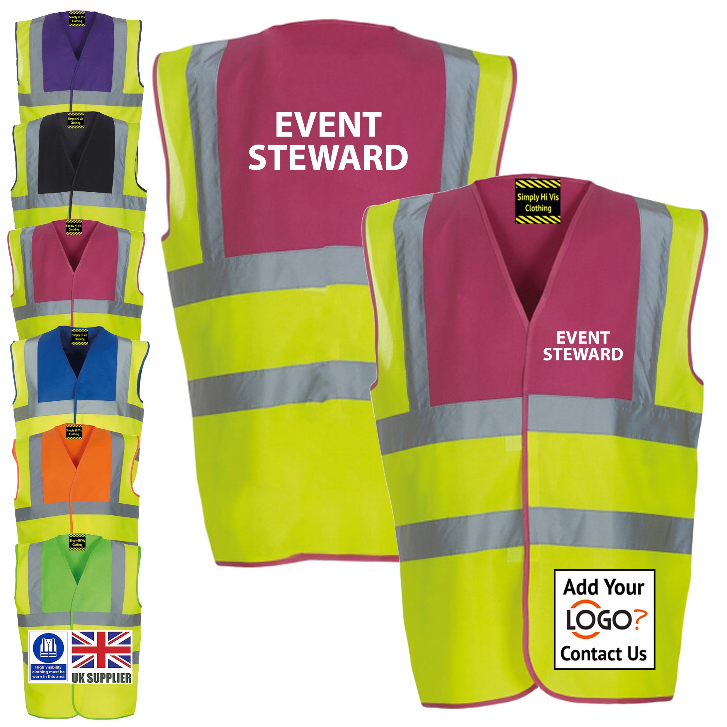 raspberry 2 tone Event Steward
